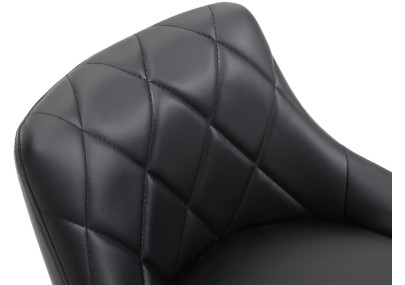 Tabouret de bar Lazio, similicuir, noir