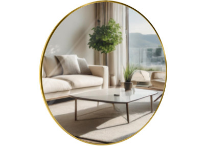 Miroir mural Elsie XL, finition or brillant