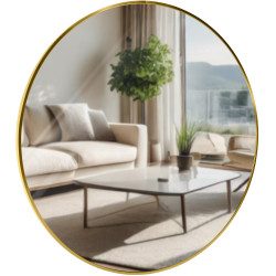 Miroir mural Elsie XL, finition or brillant