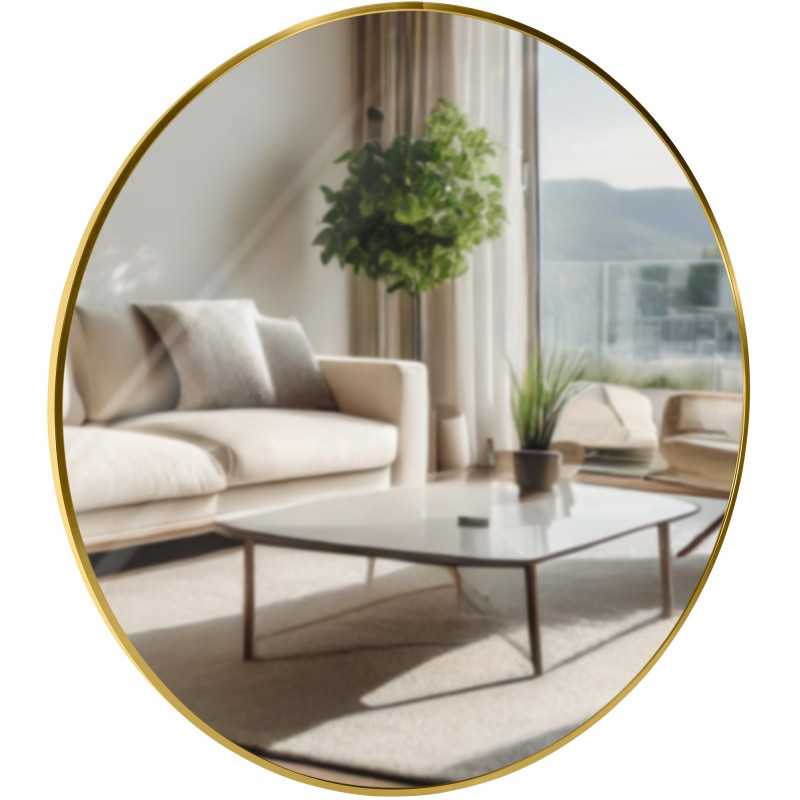 Miroir mural Elsie XL, finition or brillant