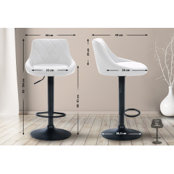 Tabouret de bar Lazio, similicuir noir blanc
