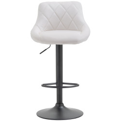 Tabouret de bar Lazio, similicuir noir blanc