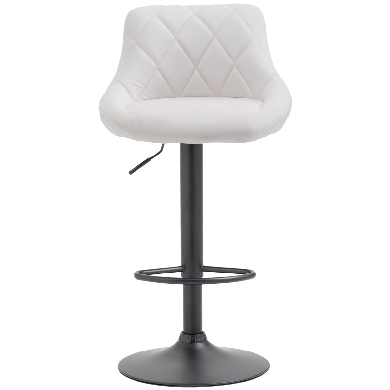 Tabouret de bar Lazio, similicuir noir blanc