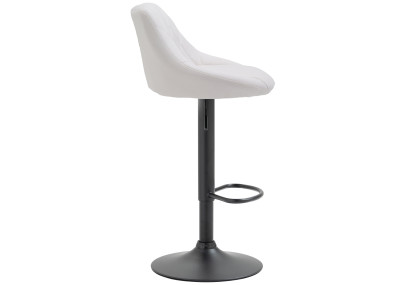 Tabouret de bar Lazio, similicuir, noir et blanc