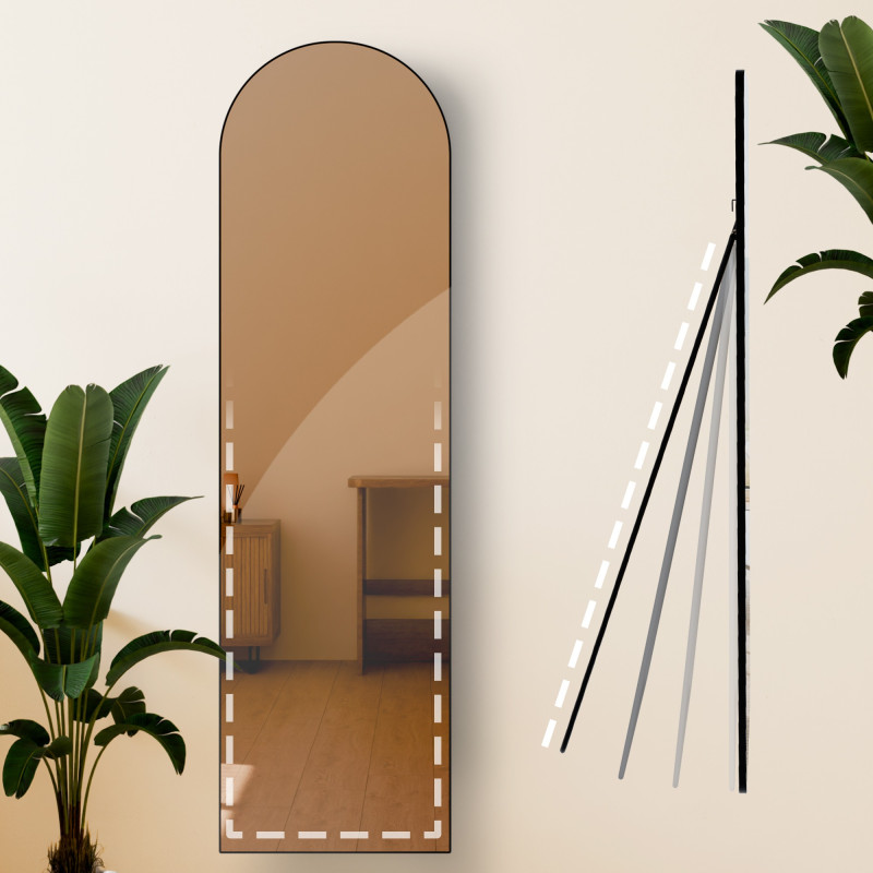 Miroir Moline 140x40 cm noir mat