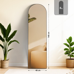 Specchio Moline 140x40 cm nero opaco