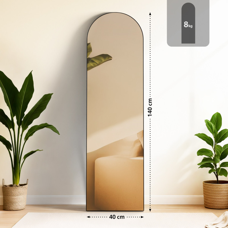 Miroir Moline 140x40 cm noir mat