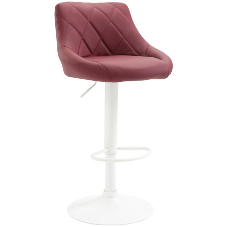 Tabouret de bar Lazio, similicuir, blanc Bordeaux rouge