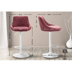 Tabouret de bar Lazio, similicuir, blanc Bordeaux rouge