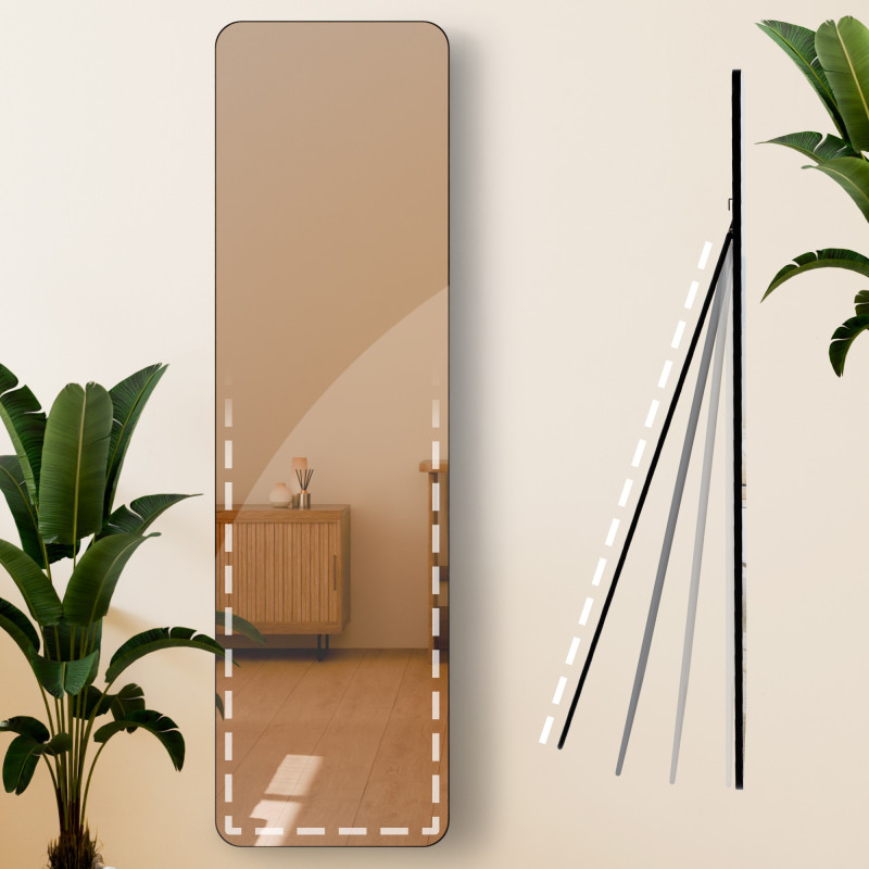 Miroir Gurnee 140x40 cm noir mat