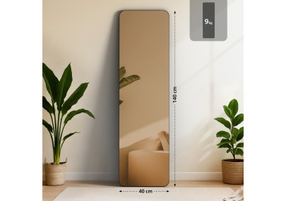 Miroir Gurnee 140x40 cm noir mat