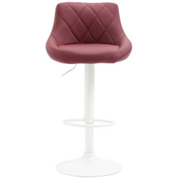 Tabouret de bar Lazio, similicuir, blanc Bordeaux rouge