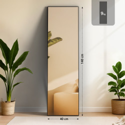 Specchio Benicia 140x40 cm nero opaco