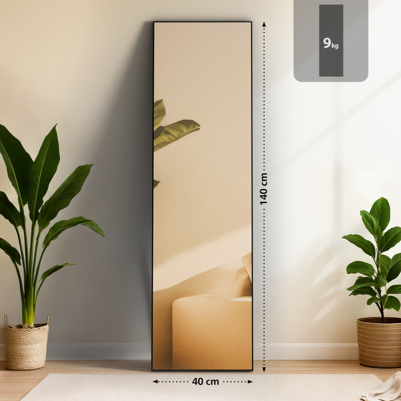 Miroir Benicia 140x40 cm noir mat