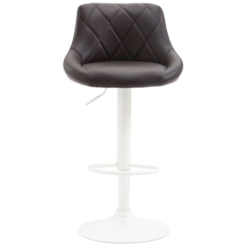 Tabouret de bar Lazio, similicuir, blanc brun