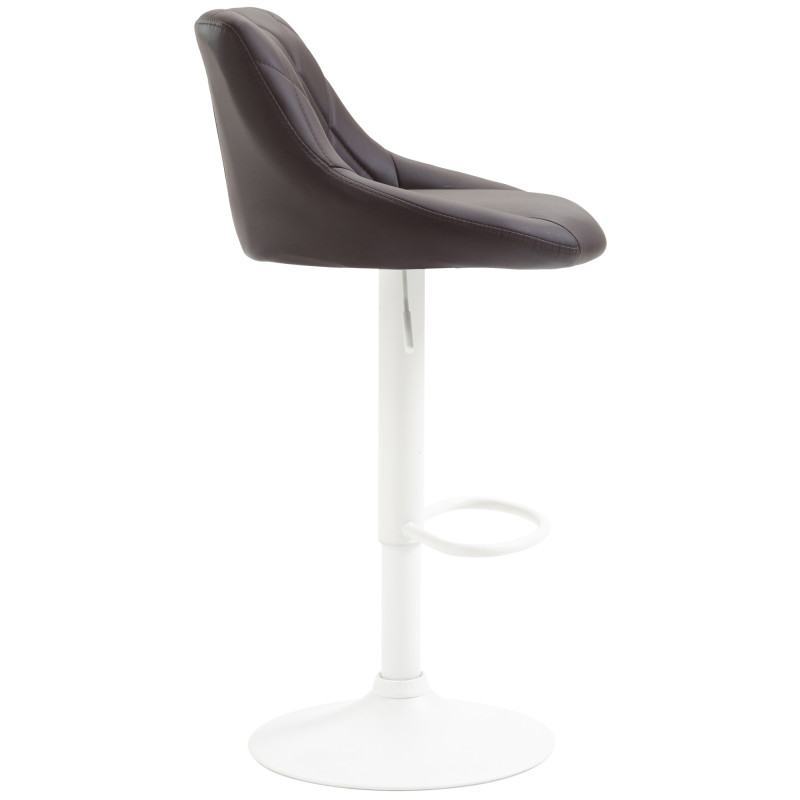 Tabouret de bar Lazio, similicuir, blanc brun