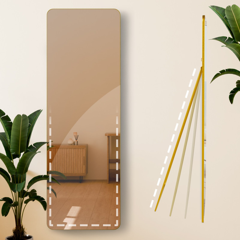 Miroir Gurnee 150x50 cm finition or brillant