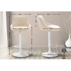 Taburete De Bar Lazio Crema,Blanco