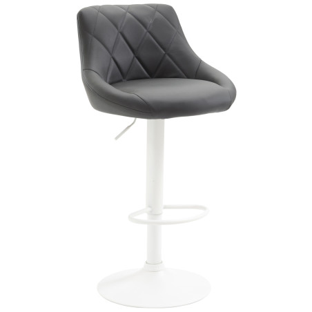 Tabouret de bar Lazio, similicuir, blanc gris