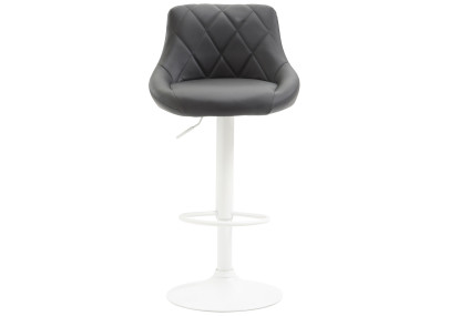 Tabouret de bar Lazio simili cuir blanc gris