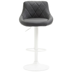 Tabouret de bar Lazio, similicuir, blanc gris