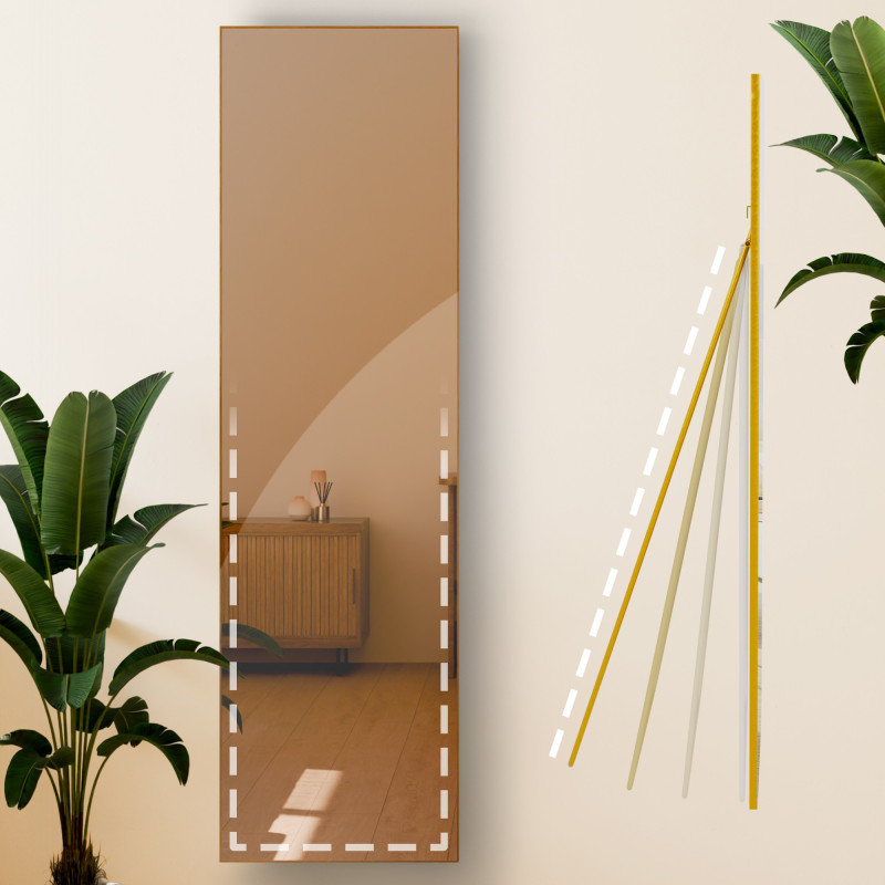 Specchio Benicia 140x40 cm finitura oro lucido