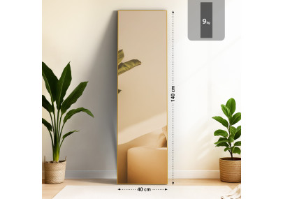 Specchio Benicia 140x40 cm finitura oro lucido