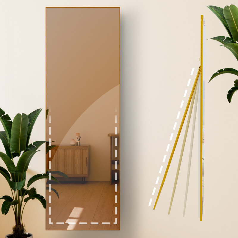 Specchio Benicia 150x50 cm finitura oro lucido