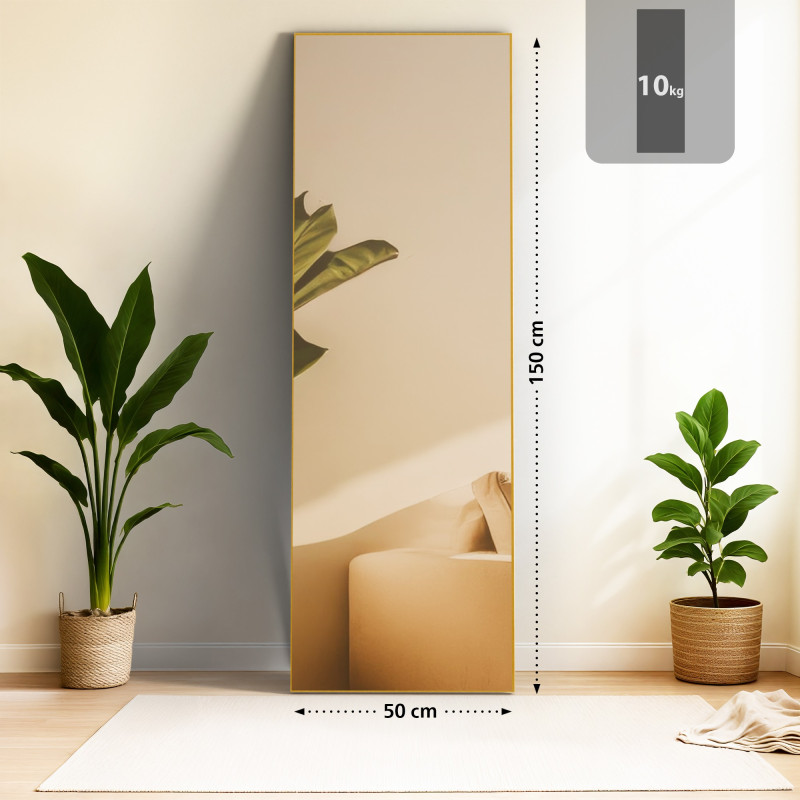 Miroir Benicia 150x50 cm finition or brillant