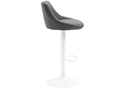 Tabouret de bar Lazio simili cuir blanc gris