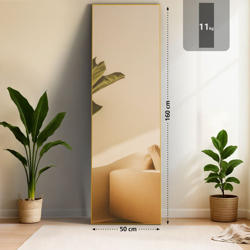 Specchio Benicia 160x50 cm finitura oro lucido