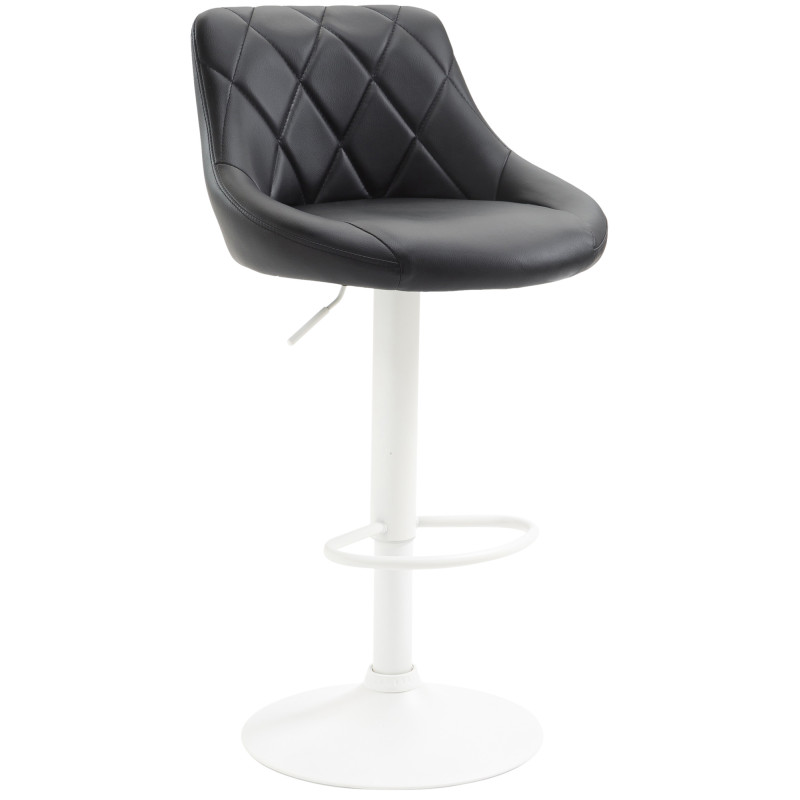 Tabouret de bar Lazio, similicuir, blanc noir