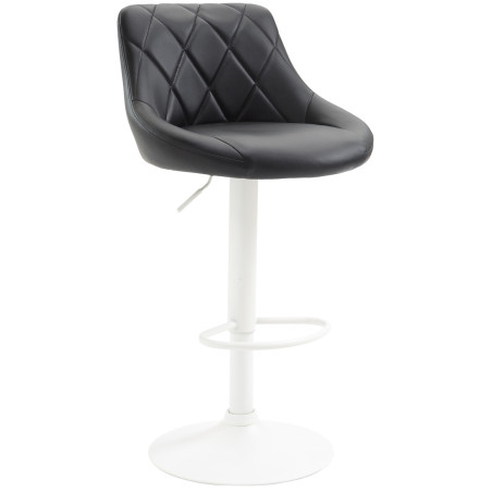 Tabouret de bar Lazio, similicuir, blanc noir