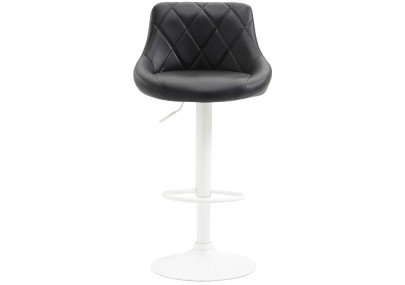 Tabouret de bar Lazio, similicuir, blanc/noir