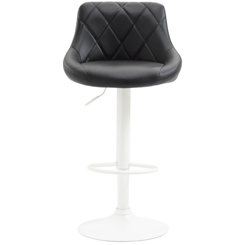 Tabouret de bar Lazio, similicuir, blanc noir