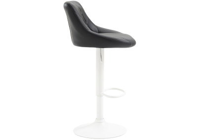 Tabouret de bar Lazio simili cuir blanc noir