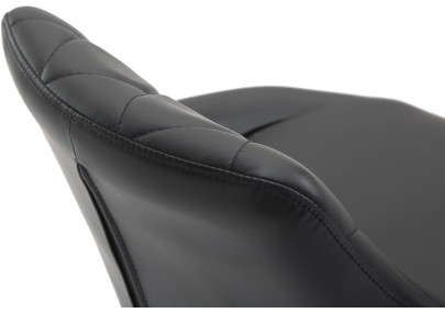 Tabouret de bar Lazio simili cuir blanc noir