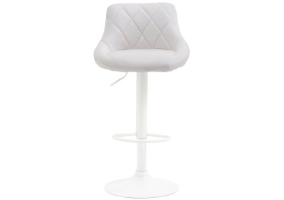 Tabouret de bar Lazio, similicuir, blanc