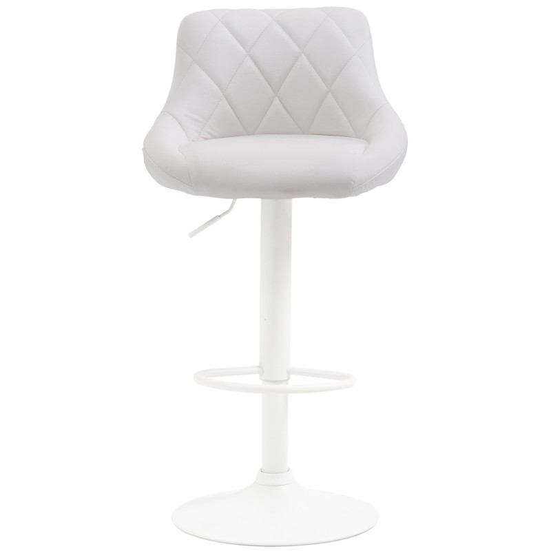 Tabouret de bar Lazio, similicuir, blanc blanc