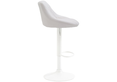 Tabouret de bar Lazio, similicuir, blanc