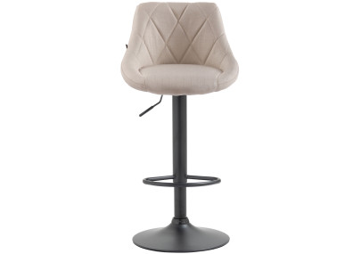 Taburete De Bar Lazio Tapizado En Tela Crema,Negro