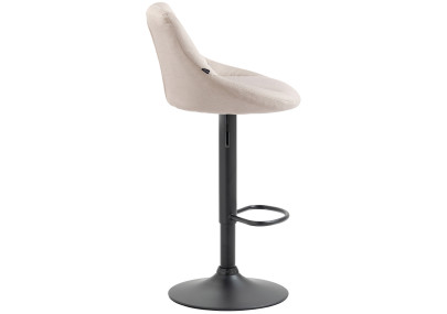 Taburete De Bar Lazio Tapizado En Tela Crema,Negro