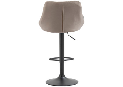 Tabouret de bar Lazio, tissu, noir et crème