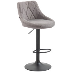 Tabouret de bar Lazio, tissu noir gris