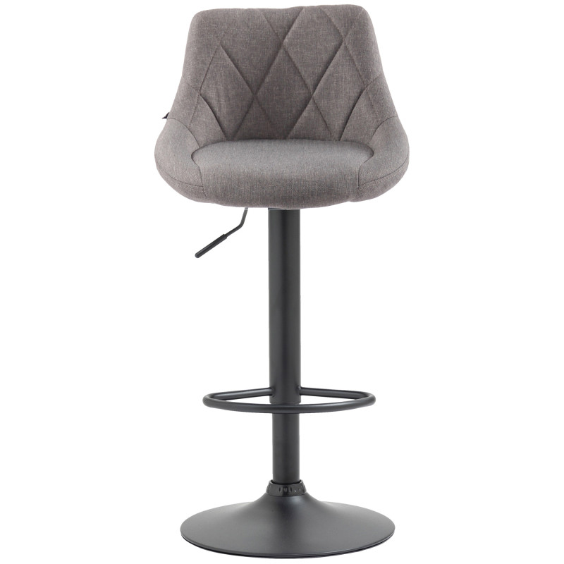 Tabouret de bar Lazio, tissu noir gris
