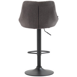 Tabouret de bar Lazio, tissu, noir/gris