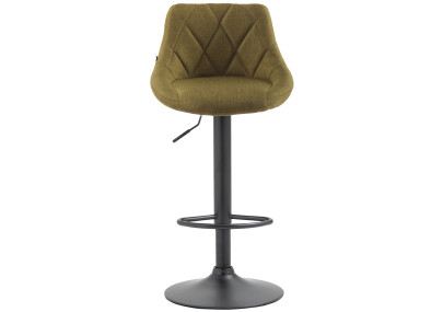 Tabouret de bar Lazio, tissu, noir/vert