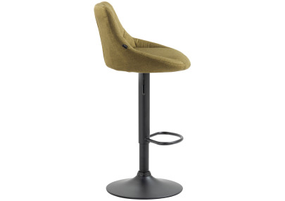 Tabouret de bar Lazio, tissu, noir/vert