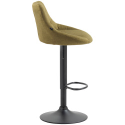 Tabouret de bar Lazio, tissu, noir/vert