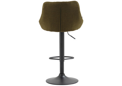 Taburete De Bar Lazio Tapizado En Tela Verde,Negro